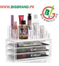 Three Drawer With Lipstick Box Acrylic Jewellery Organizer